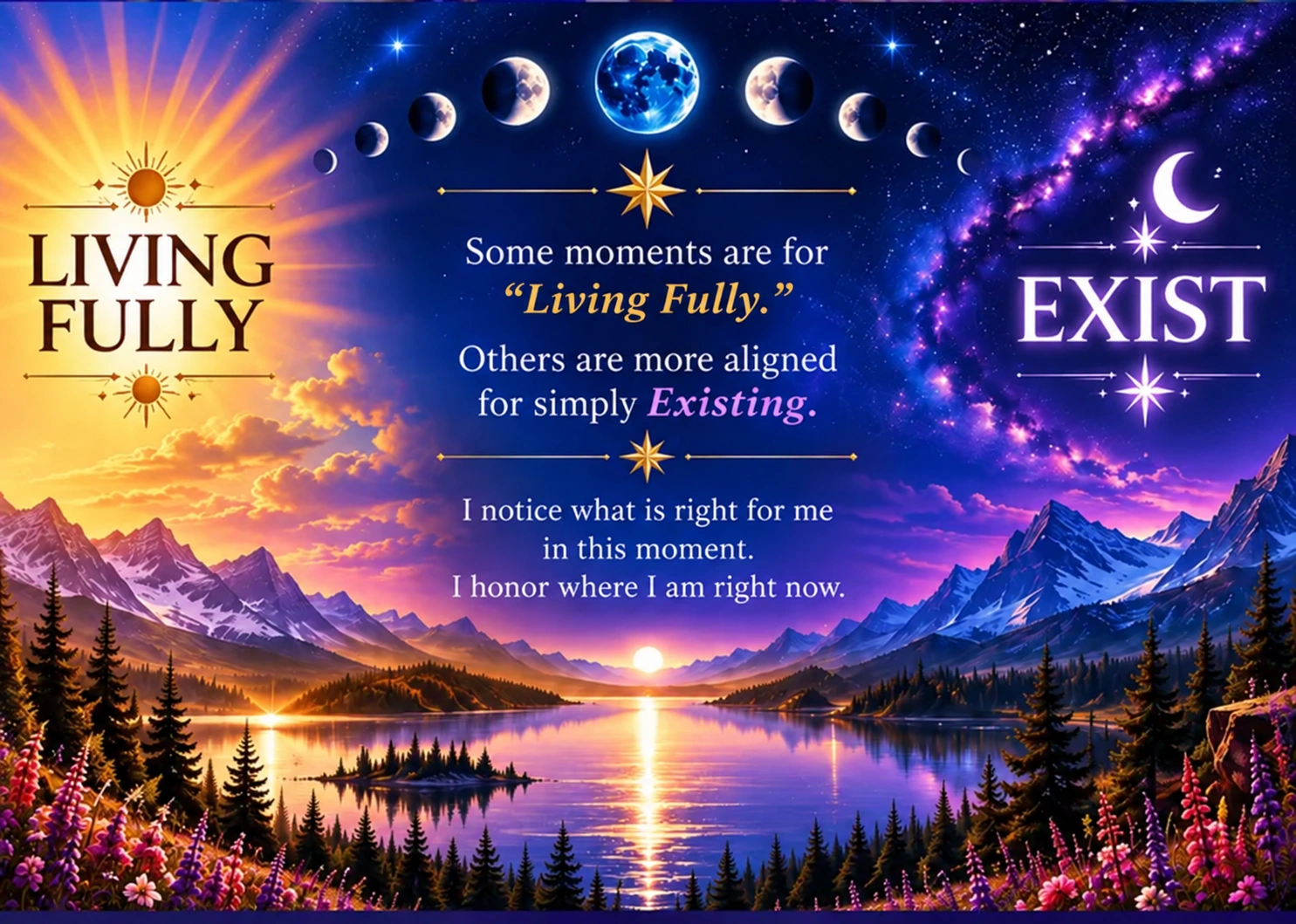 Some moments are for “Living Fully.” Others are more aligned for simply Existing. I notice what is right for me in this moment. I honor where I am right now.